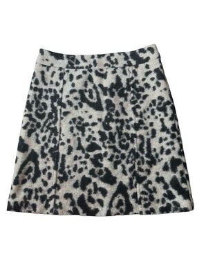 ANN TAYLOR Women’s Felted Wool Blend Skirt Size 6 Animal Print
